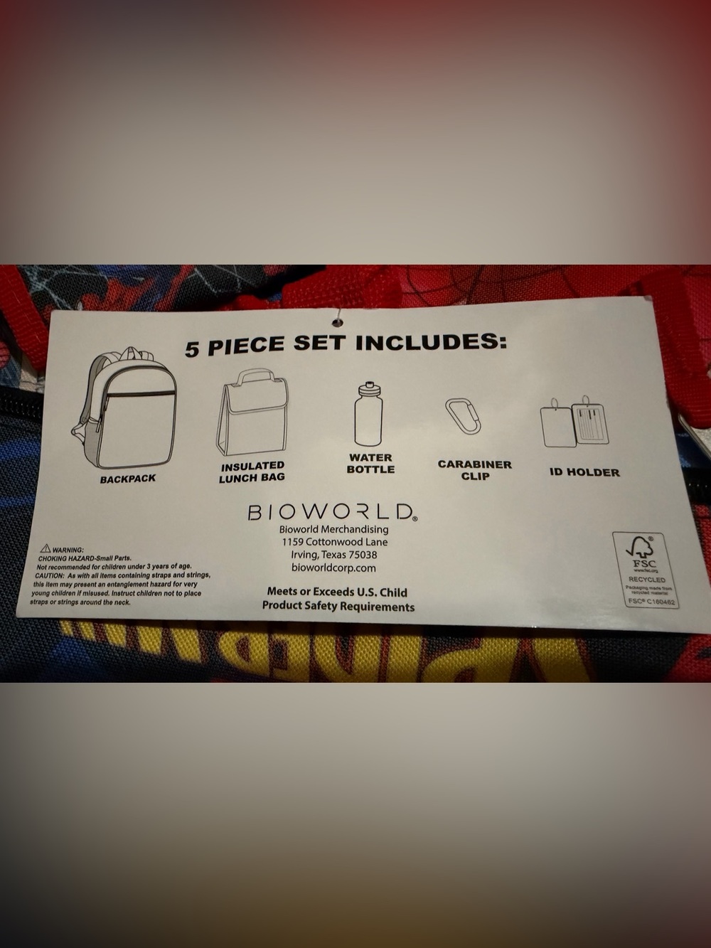 Spider-Man Backpack 5 piece set - Picture 5 of 6